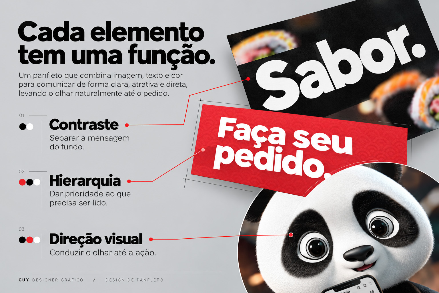 Design de Panfleto Promocional — Sushi Panda Delivery — imagem 3
