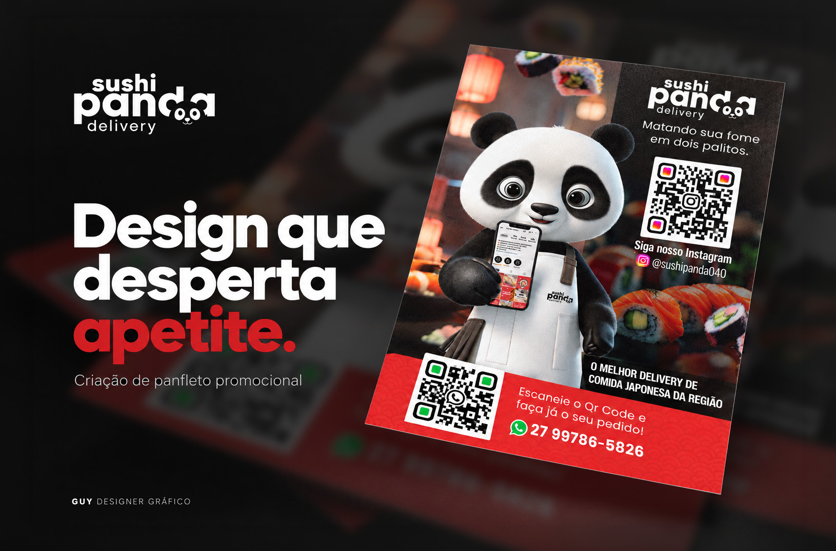 Design de Panfleto Promocional — Sushi Panda Delivery — imagem 6
