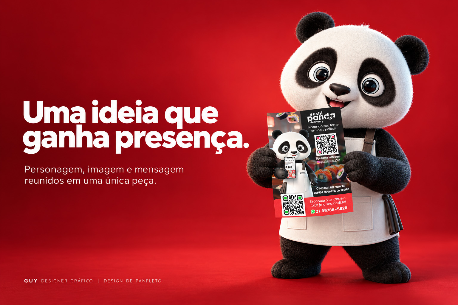 Design de Panfleto Promocional — Sushi Panda Delivery — imagem 2