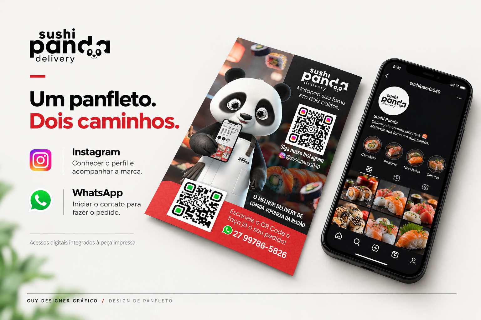 Design de Panfleto Promocional — Sushi Panda Delivery — imagem 5