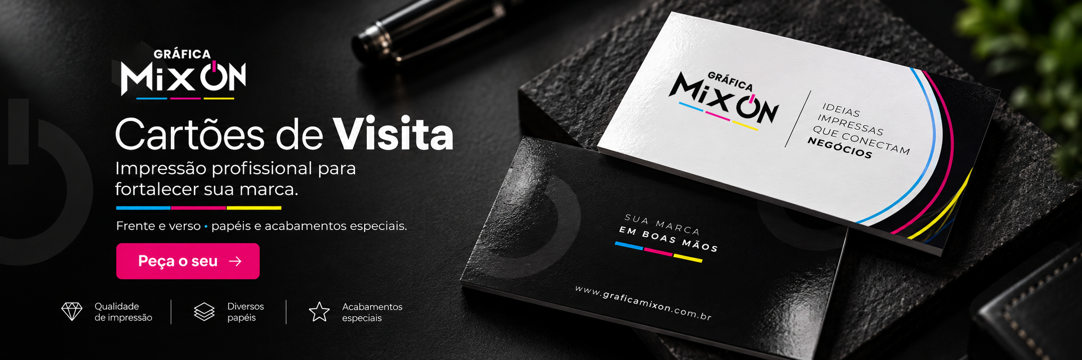 Impressão profissional do seu jeito com materiais gráficos da Gráfica MixON